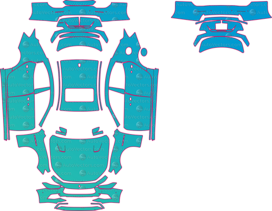 Maserati Ghibli Modena (From 2022) Sedan – pre-cut PPF pattern templates, instant digital download vector cut files (CDR, AI, PDF, SVG)