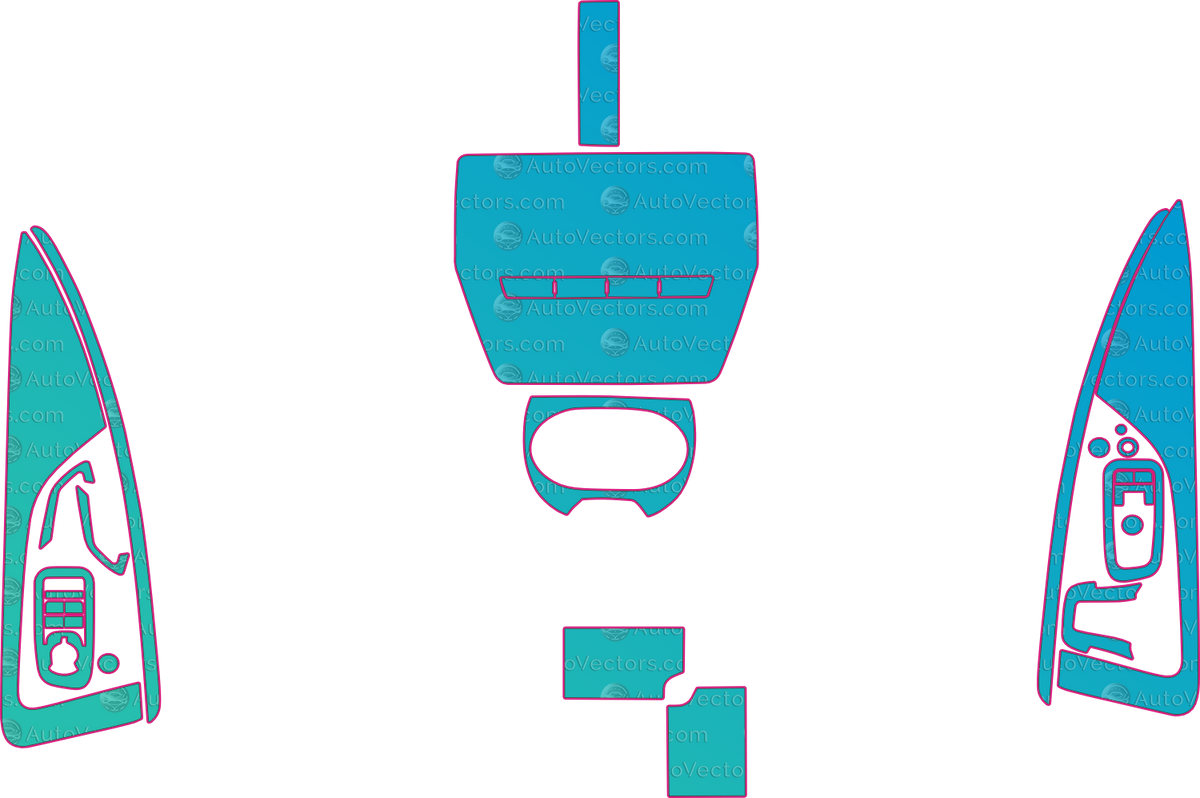 Maserati GranCabrio Base (From 2025) Convertible Interior – interior pre-cut PPF pattern templates, instant digital download vector cut files (CDR, AI, PDF, SVG)