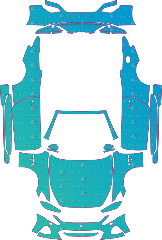 Maserati GranCabrio Sport (From 2017) Convertible – pre-cut PPF pattern templates, instant digital download vector cut files (CDR, AI, PDF, SVG)