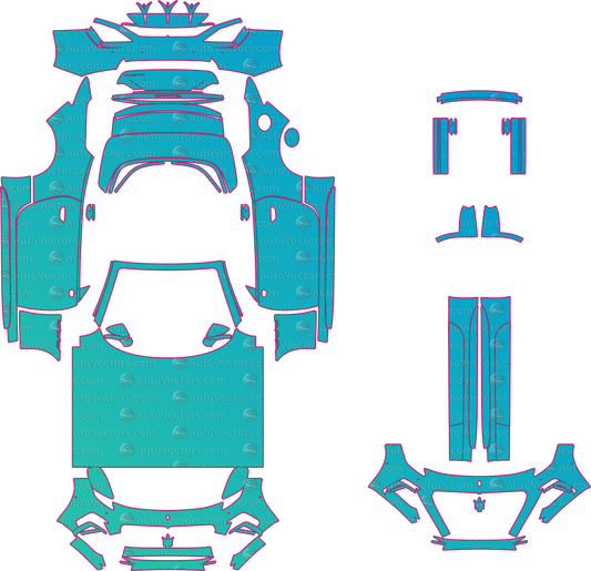 Maserati GranCabrio Trofeo (From 2025) Convertible – pre-cut PPF pattern templates, instant digital download vector cut files (CDR, AI, PDF, SVG)