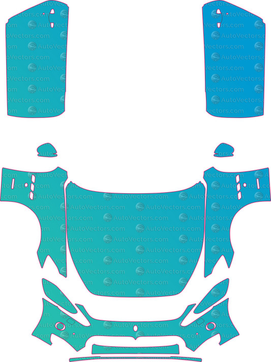 Maserati GranTurismo M145 Base (From 2008) Coupe – pre-cut PPF pattern templates, instant digital download vector cut files (CDR, AI, PDF, SVG)