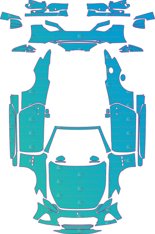 Maserati GranTurismo M145 Sport (From 2018) Convertible – pre-cut PPF pattern templates, instant digital download vector cut files (CDR, AI, PDF, SVG)