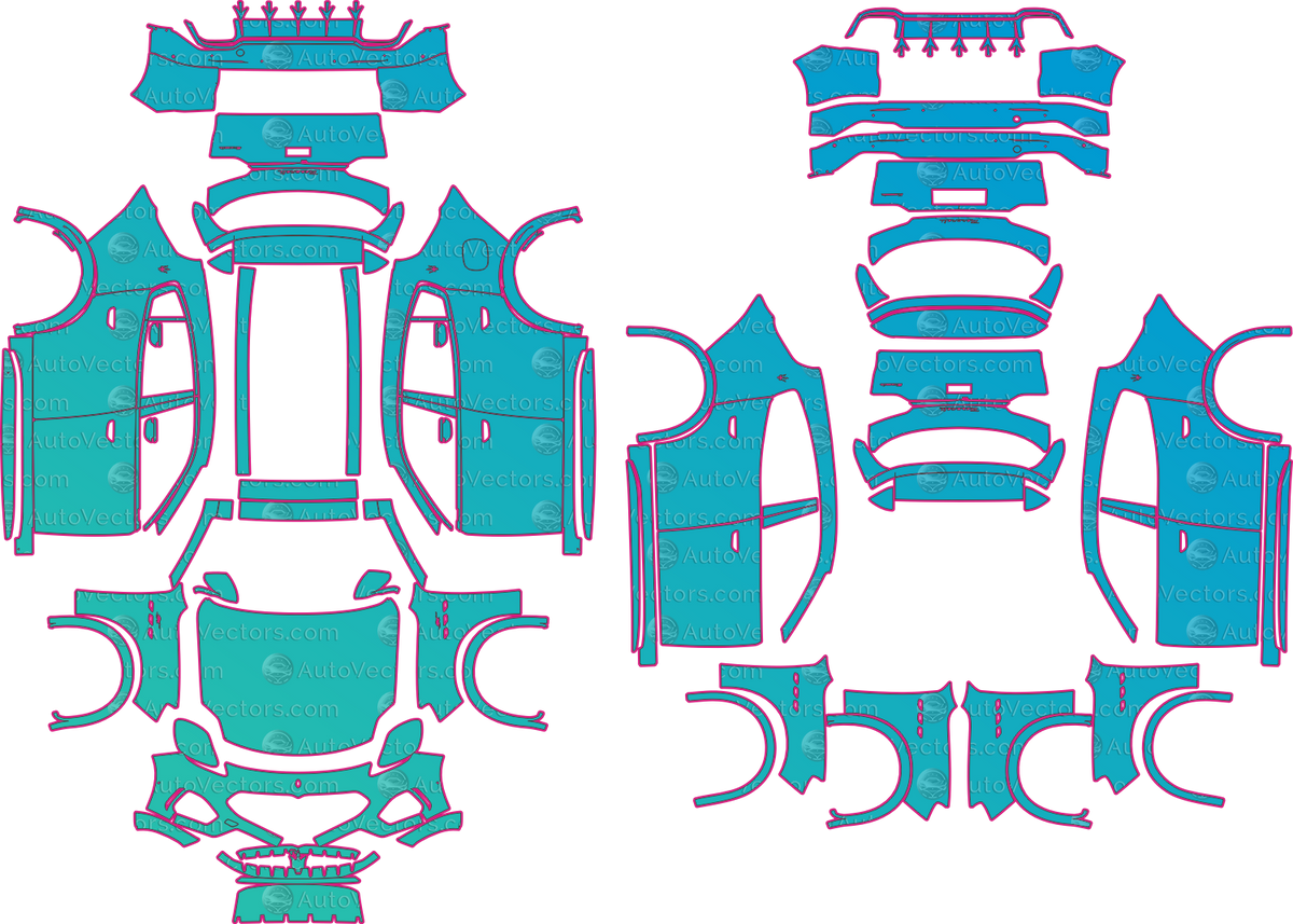 Maserati Grecale GT (From 2023) SUV – pre-cut PPF pattern templates, instant digital download vector cut files (CDR, AI, PDF, SVG)