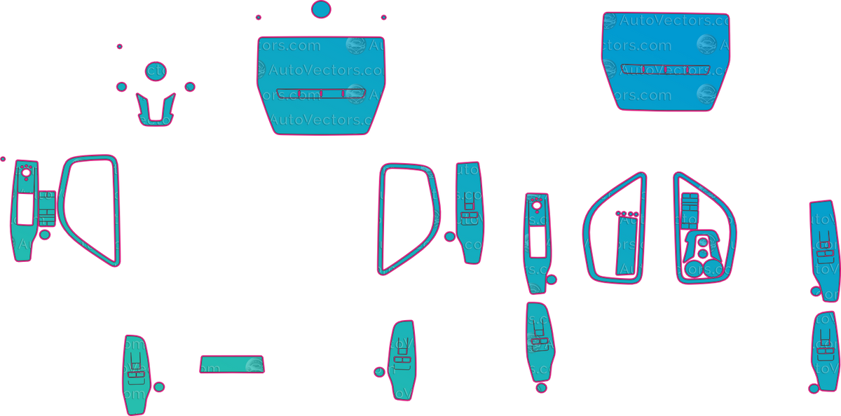 Maserati Grecale M182 Base (From 2022) SUV Interior – interior pre-cut PPF pattern templates, instant digital download vector cut files (CDR, AI, PDF, SVG)