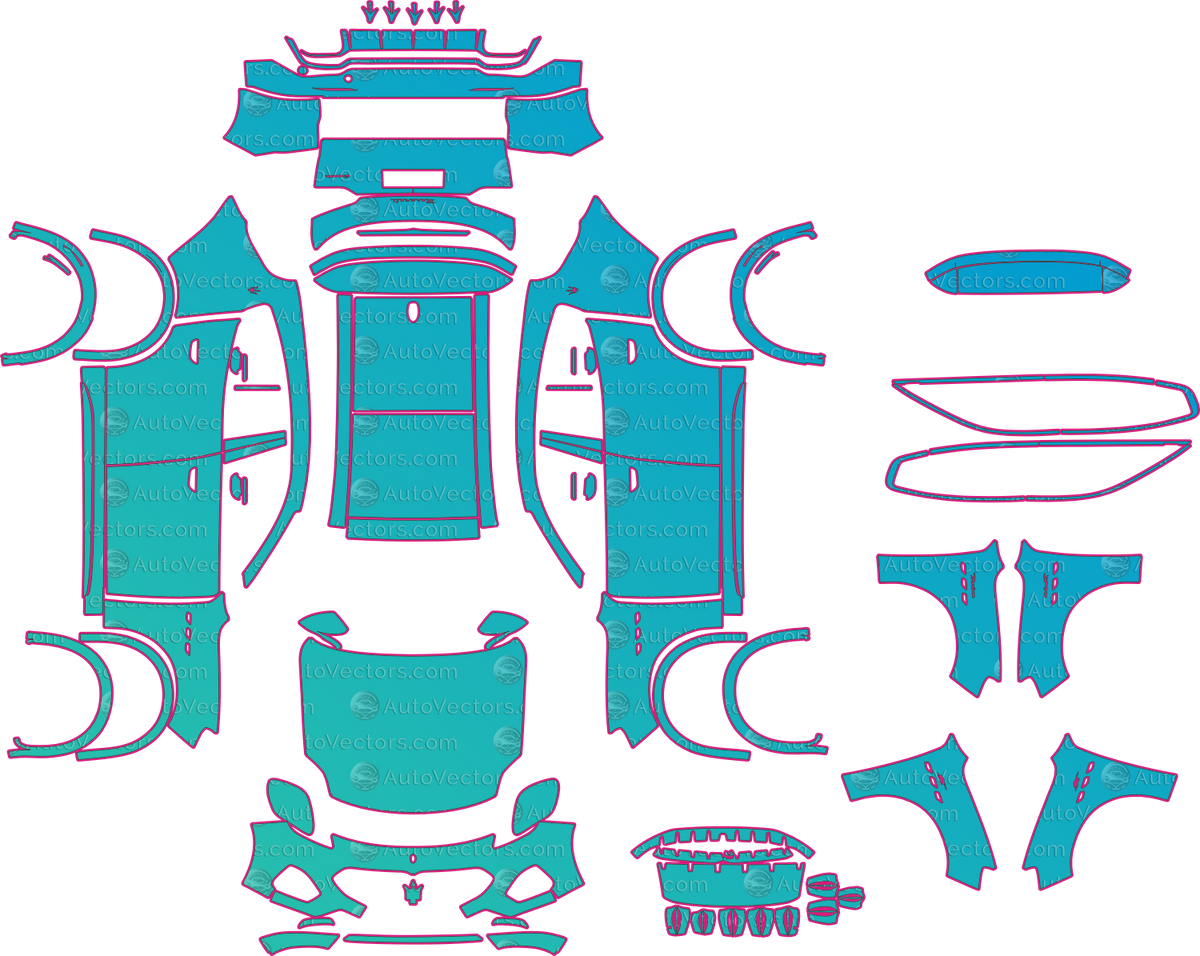 Maserati Grecale M182 Base (From 2022) SUV – pre-cut PPF pattern templates, instant digital download vector cut files (CDR, AI, PDF, SVG)