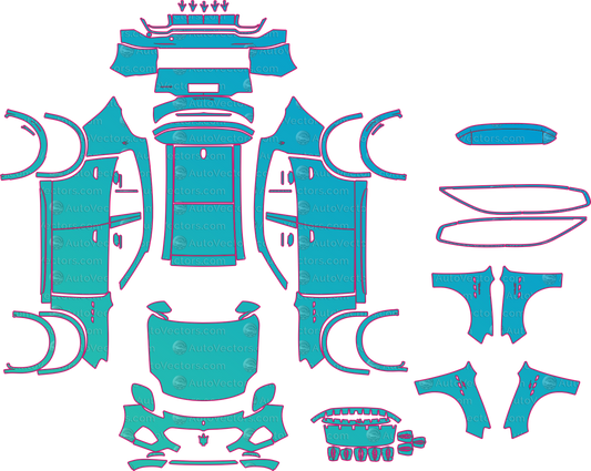 Maserati Grecale M182 Base (From 2022) SUV – pre-cut PPF pattern templates, instant digital download vector cut files (CDR, AI, PDF, SVG)