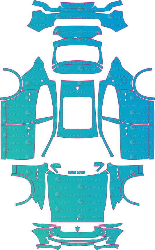 Maserati Levante S (From 2016) SUV – pre-cut PPF pattern templates, instant digital download vector cut files (CDR, AI, PDF, SVG)
