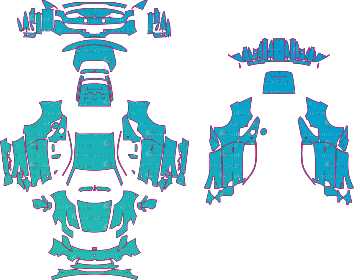 Maserati MC20 Base (From 2023) Coupe – pre-cut PPF pattern templates, instant digital download vector cut files (CDR, AI, PDF, SVG)