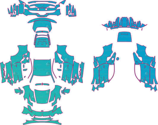 Maserati MC20 Base (From 2023) Coupe – pre-cut PPF pattern templates, instant digital download vector cut files (CDR, AI, PDF, SVG)