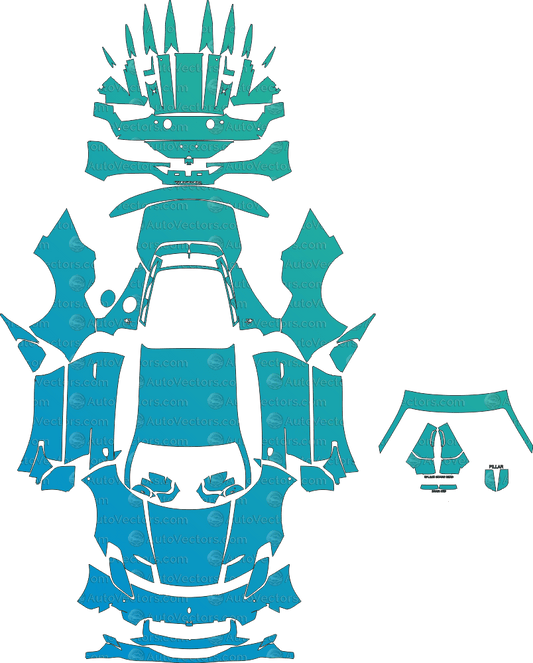 Maserati MC20 (From 2022) Base Coupe pre-cut PPF vector template download