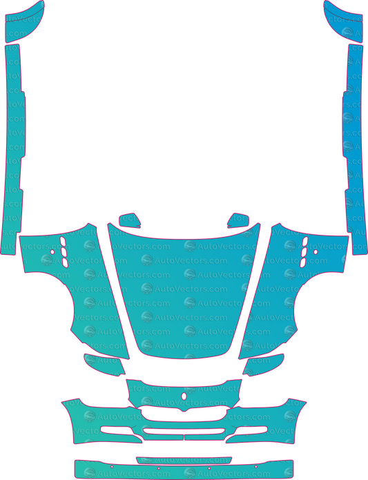 Maserati Quattroporte M139 Base (From 2009) Sedan – pre-cut PPF pattern templates, instant digital download vector cut files (CDR, AI, PDF, SVG)