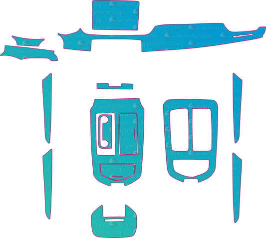 Maserati Quattroporte M156 Base (From 2021) Sedan Interior – interior pre-cut PPF pattern templates, instant digital download vector cut files (CDR, AI, PDF, SVG)