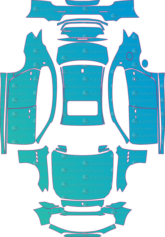 Maserati Quattroporte M156 GT (From 2022) Sedan – pre-cut PPF pattern templates, instant digital download vector cut files (CDR, AI, PDF, SVG)