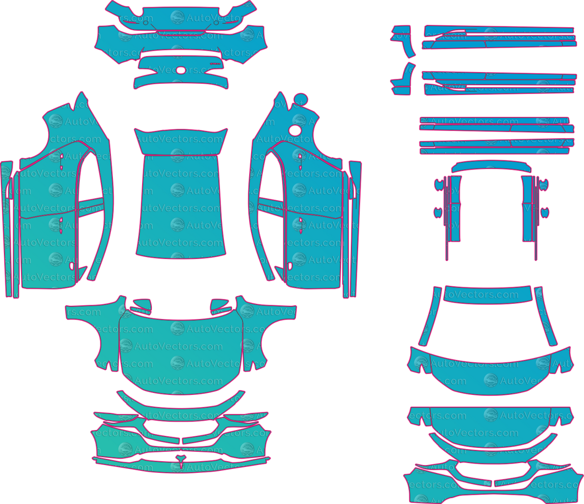 Mazda 3 BP S Select Sport (From 2025) Hatchback – pre-cut PPF pattern templates, instant digital download vector cut files (CDR, AI, PDF, SVG)