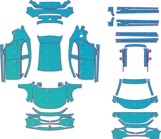 Mazda 3 BP S Select Sport (From 2025) Hatchback – pre-cut PPF pattern templates, instant digital download vector cut files (CDR, AI, PDF, SVG)