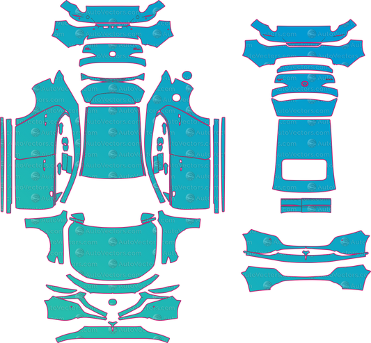 Mazda 3 Premium Plus (From 2021) Hatchback – pre-cut PPF pattern templates, instant digital download vector cut files (CDR, AI, PDF, SVG)