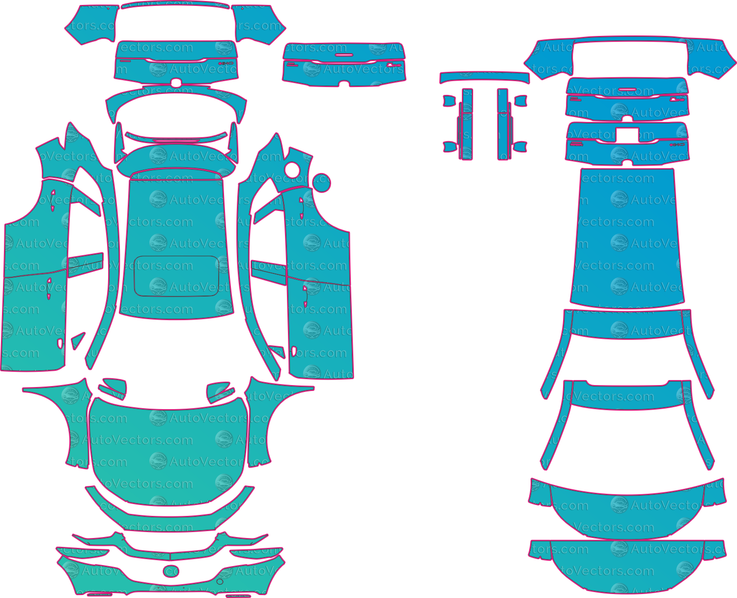 Mazda CX-30 (From 2019) SUV – pre-cut PPF pattern templates, instant digital download vector cut files (CDR, AI, PDF, SVG)