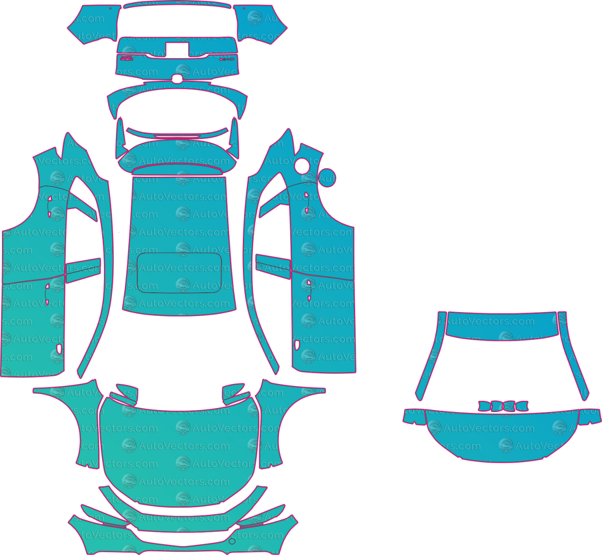 Mazda CX-30 (From 2026) SUV pre-cut PPF pattern layout