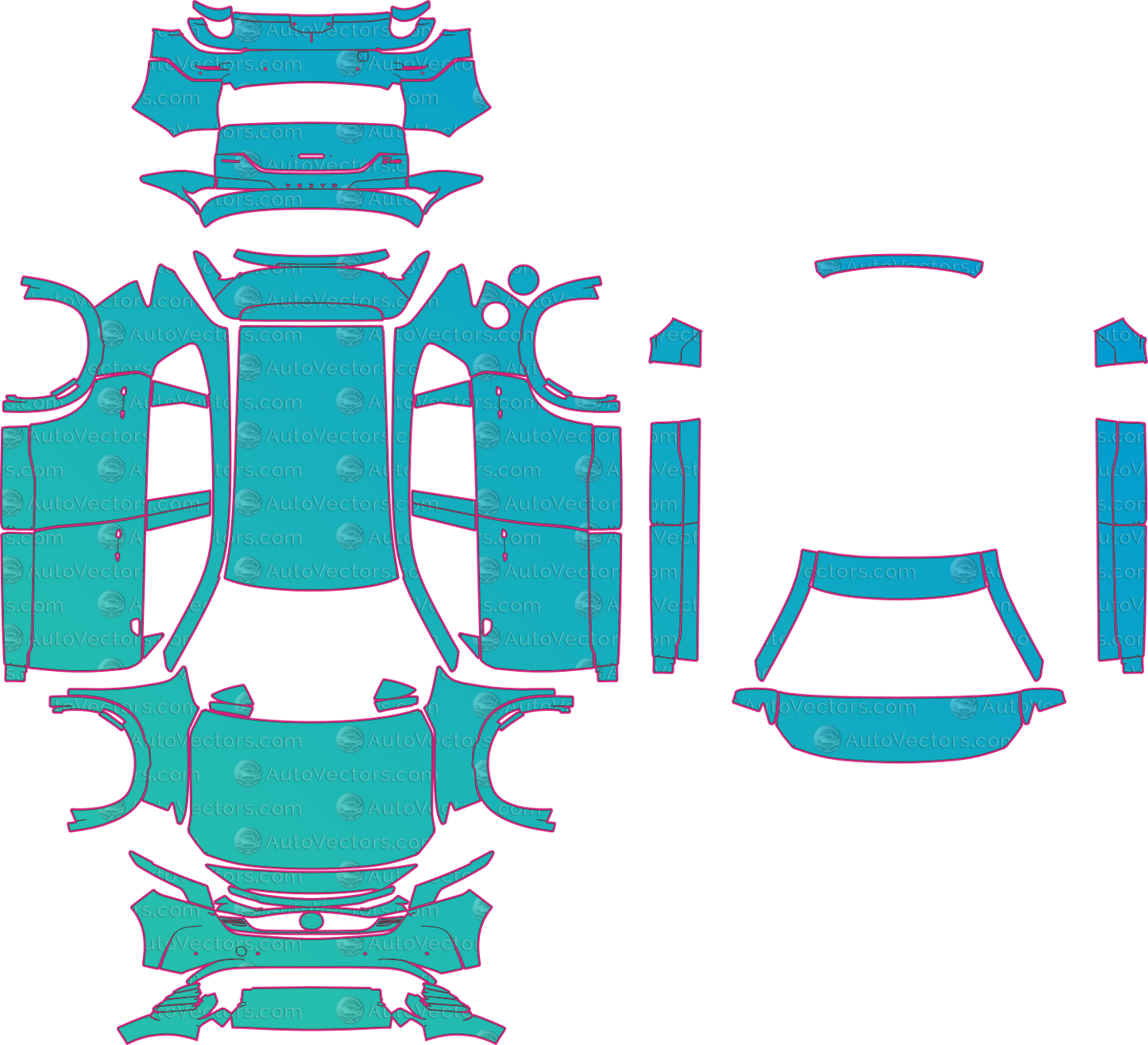 Mazda CX-5 US (From 2026) SUV – pre-cut PPF pattern templates, instant digital download vector cut files (CDR, AI, PDF, SVG)