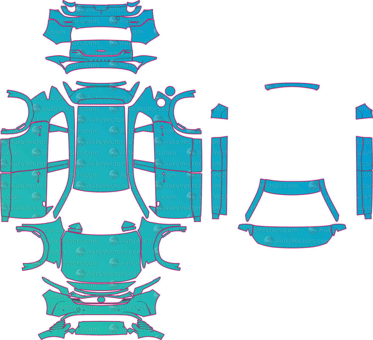 Mazda CX-5 US (From 2026) SUV – pre-cut PPF pattern templates, instant digital download vector cut files (CDR, AI, PDF, SVG)