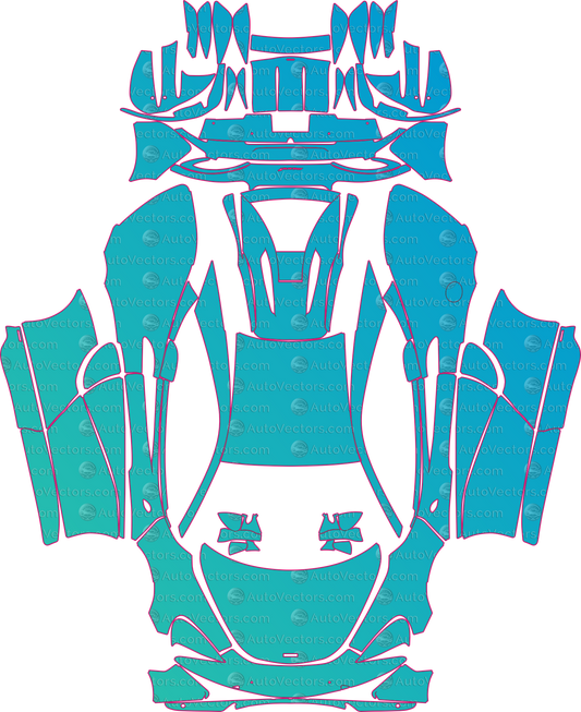 McLaren 540C P13 (From 2015) Coupe – pre-cut PPF pattern templates, instant digital download vector cut files (CDR, AI, PDF, SVG)