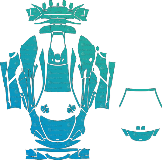 McLaren 600LT (From 2018) Coupe pre-cut PPF vector template download