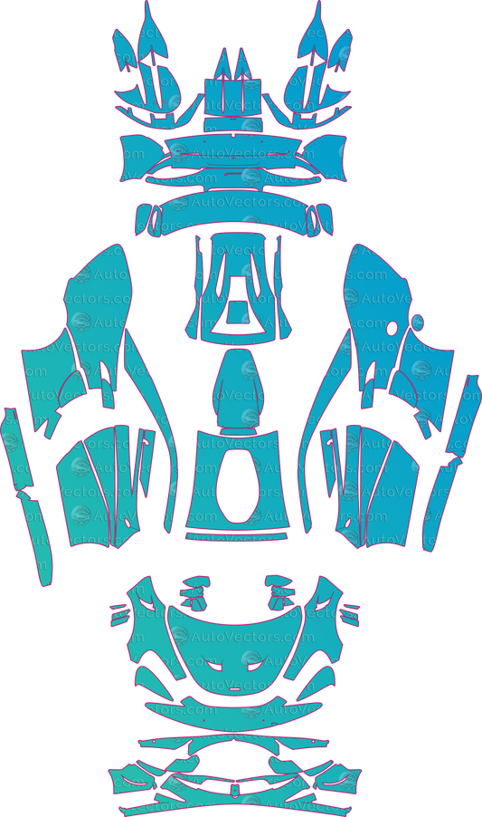 McLaren 620R (From 2020) Coupe – pre-cut PPF pattern templates, instant digital download vector cut files (CDR, AI, PDF, SVG)