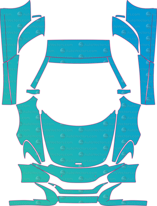 McLaren 625C Coupe-spider (From 2014) coupe – pre-cut PPF pattern templates, instant digital download vector cut files (CDR, AI, PDF, SVG)