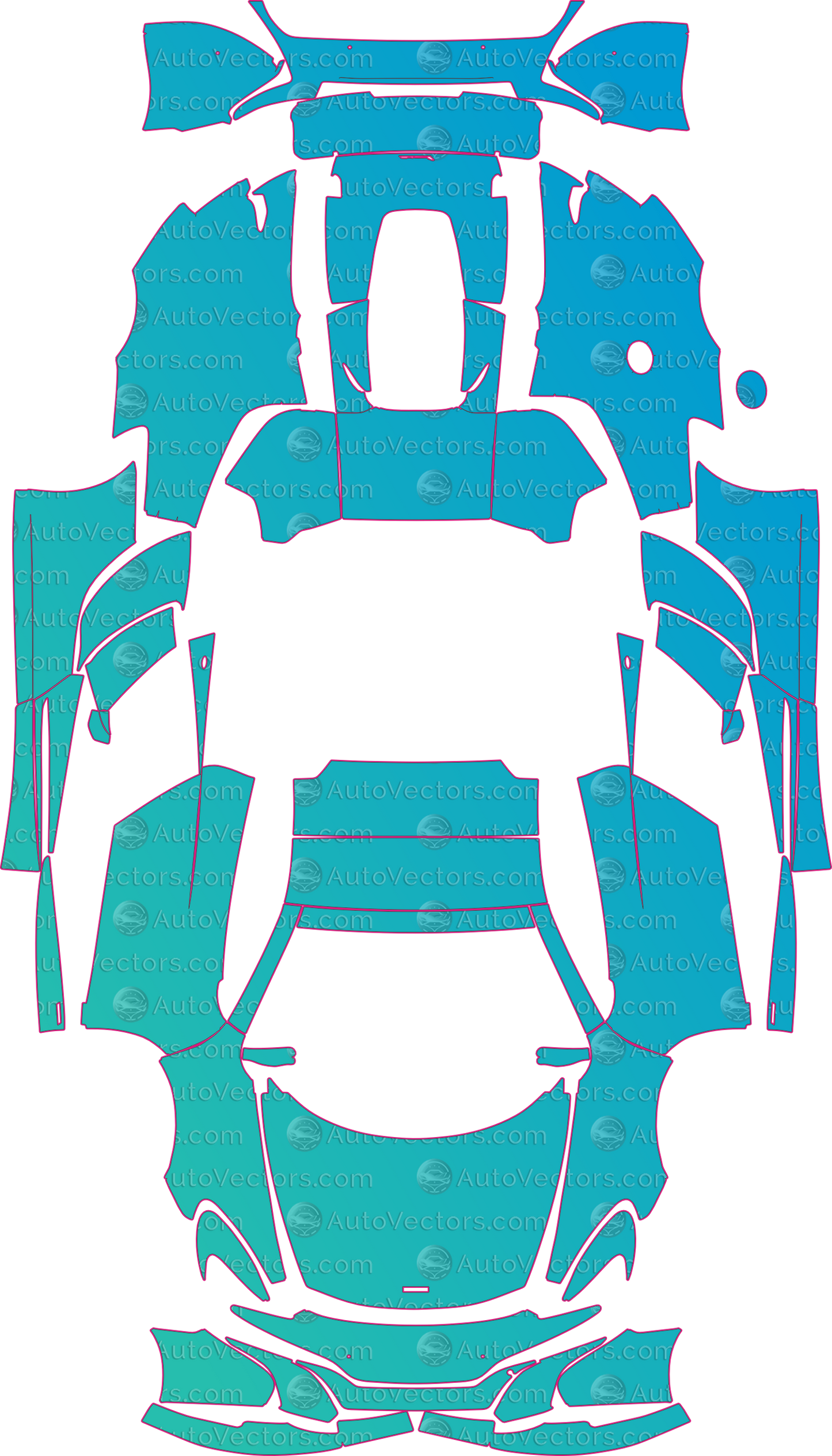 McLaren 650S (From 2014) Spider – pre-cut PPF pattern templates, instant digital download vector cut files (CDR, AI, PDF, SVG)