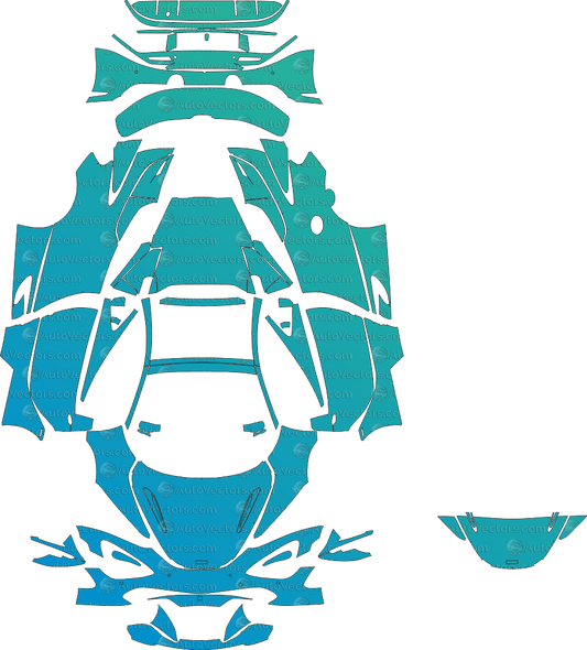 McLaren 720S Spider (From 2018) Convertible pre-cut PPF vector template download