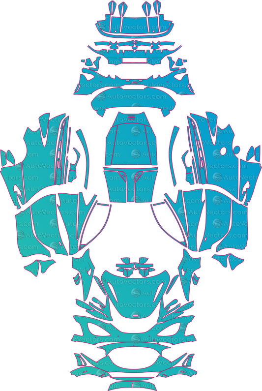 McLaren 750S (From 2024) Coupe – pre-cut PPF pattern templates, instant digital download vector cut files (CDR, AI, PDF, SVG)