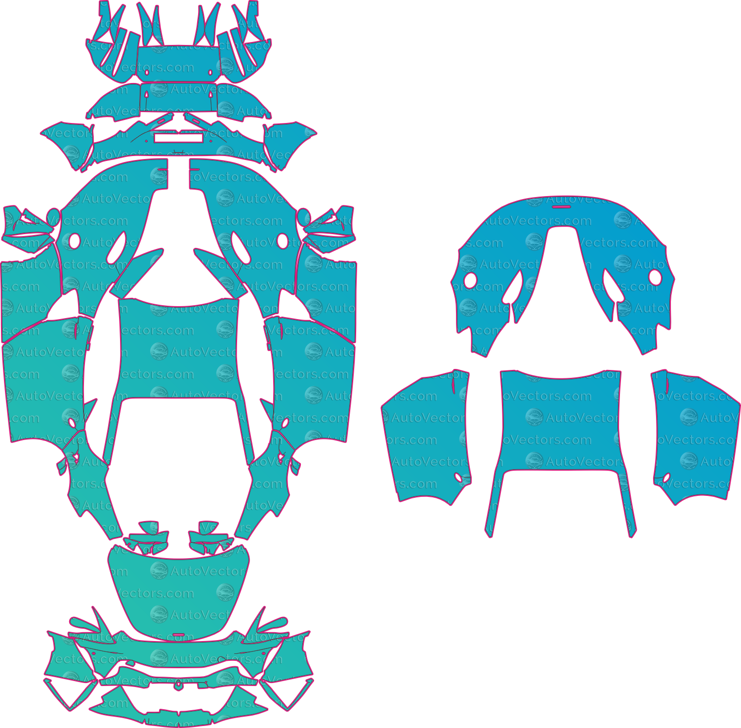 McLaren Artura (From 2023) Coupe – pre-cut PPF pattern templates, instant digital download vector cut files (CDR, AI, PDF, SVG)