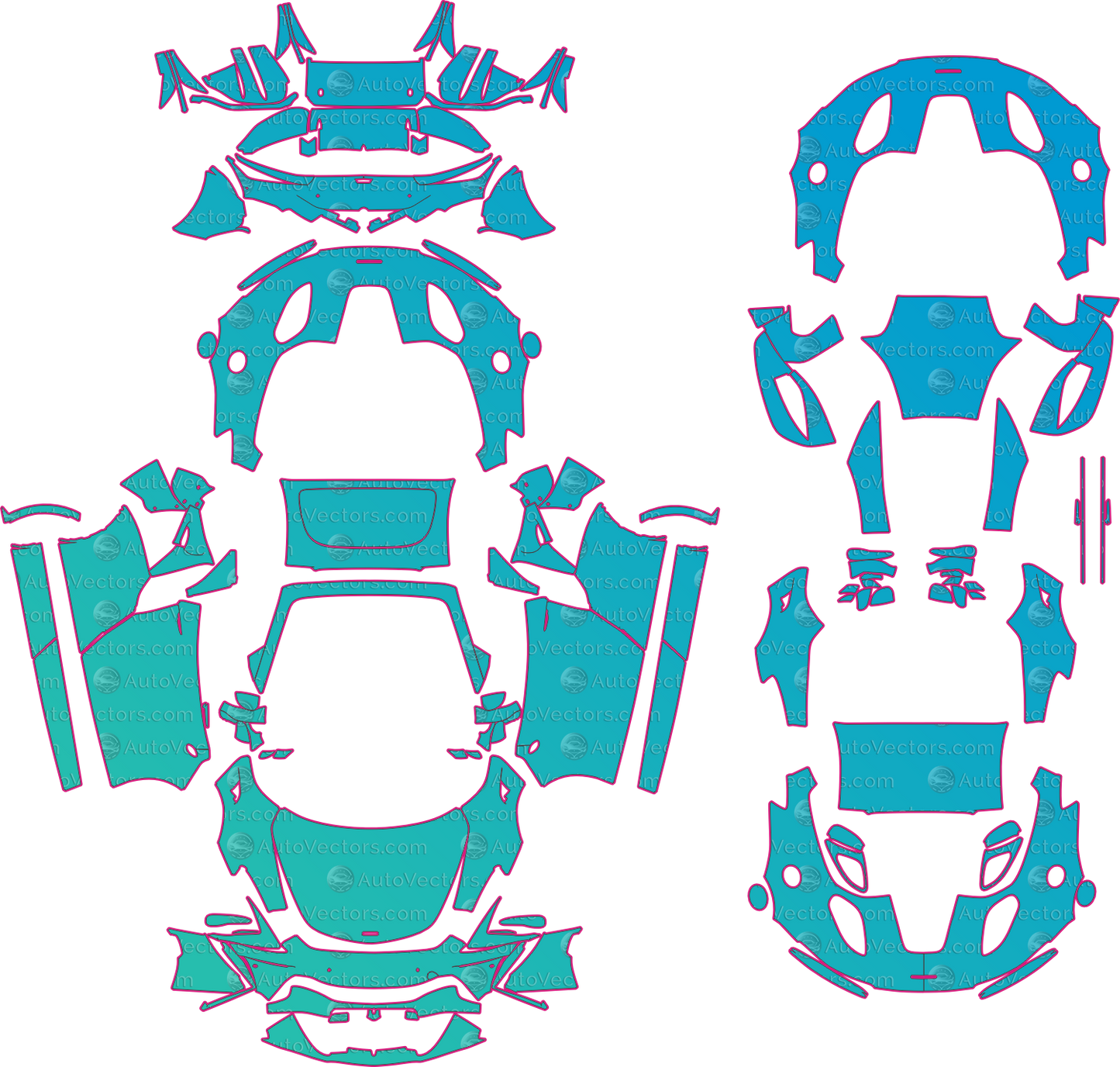 McLaren Artura (From 2023) Spider – pre-cut PPF pattern templates, instant digital download vector cut files (CDR, AI, PDF, SVG)