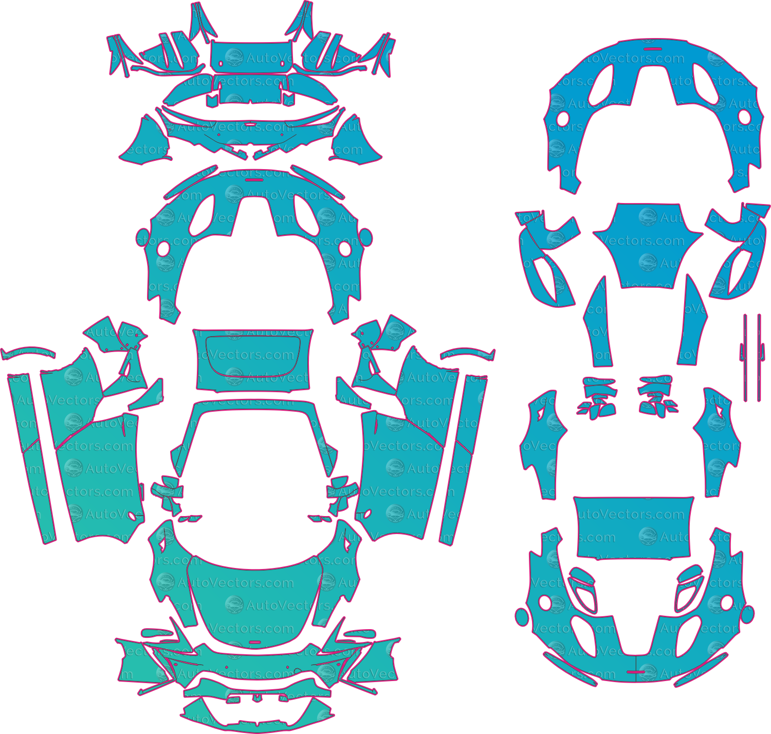 McLaren Artura (From 2023) Spider – pre-cut PPF pattern templates, instant digital download vector cut files (CDR, AI, PDF, SVG)