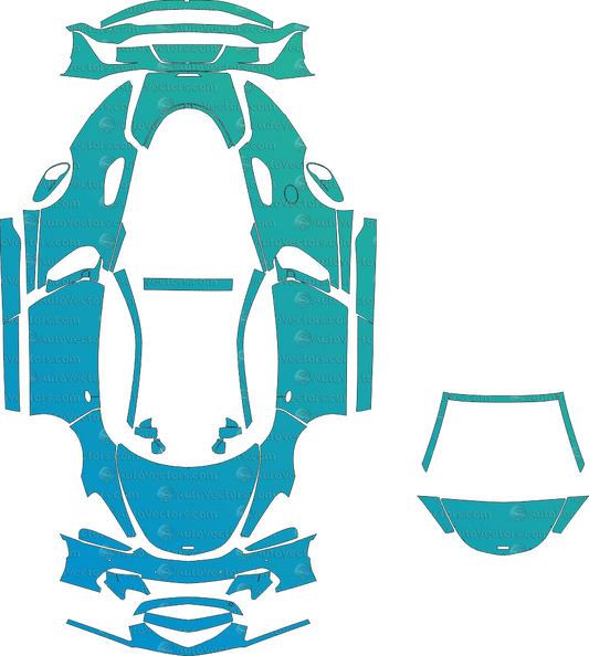 McLaren GT (From 2020) Coupe pre-cut PPF vector template download