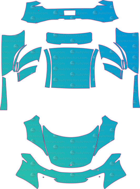 McLaren MP4-12C (From 2013) Coupe – pre-cut PPF pattern templates, instant digital download vector cut files (CDR, AI, PDF, SVG)