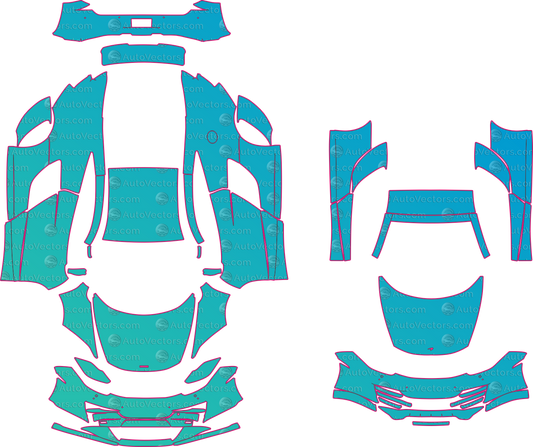 McLaren MP4-12C Coupe-SPIDER (From 2011) Coupe – pre-cut PPF pattern templates, instant digital download vector cut files (CDR, AI, PDF, SVG)