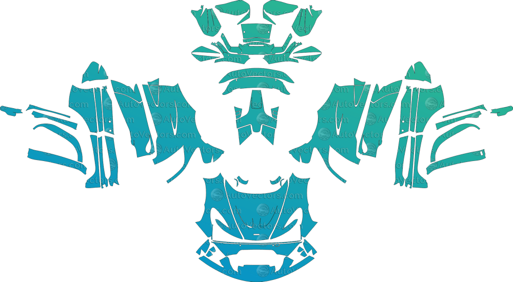 McLaren P1 (From 2014) Coupe pre-cut PPF vector template download