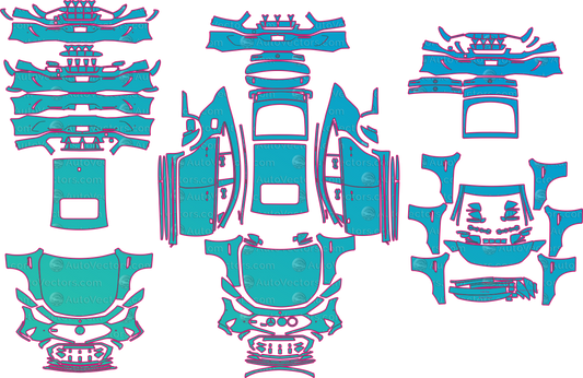 Mercedes-AMG GT 63 X290 Facelift (From 2022) Coupe Pre-Cut PPF Pattern Templates – pre-cut PPF pattern templates, digital download vector files (CDR, AI, PDF, DXF, SVG)