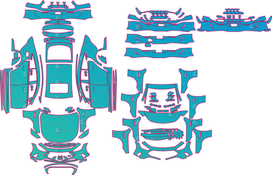 Mercedes-AMG GT X290 Facelift (From 2023) Coupe Pre-Cut PPF Pattern Templates – pre-cut PPF pattern templates, digital download vector files (CDR, AI, PDF, DXF, SVG)