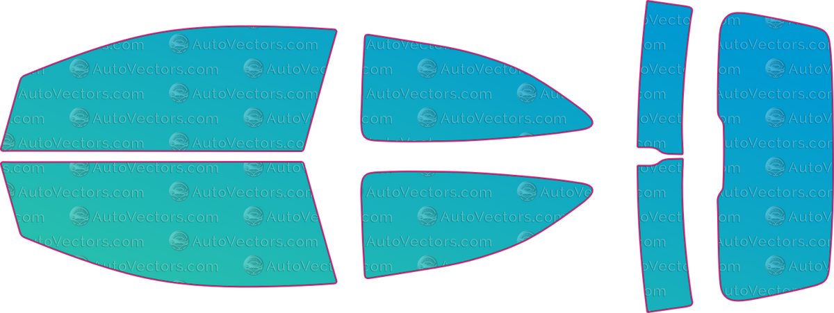 Mercedes-Benz A-Class 3 Dr (From 2004) Hatchback window tint template layout