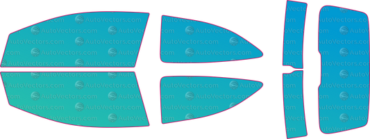 Mercedes-Benz A-Class 3 Dr (From 2004) Hatchback window tint template layout