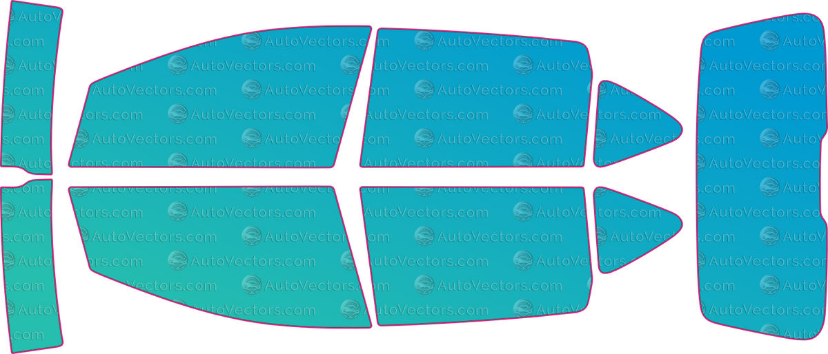 Mercedes-Benz A-Class 5 Dr (From 2004) Hatchback window tint template layout