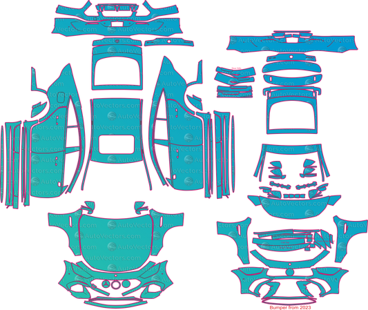Mercedes-Benz AMG GT 43 4-Door X290 LCI (2022) Coupe Pre-Cut PPF Pattern Templates – pre-cut PPF pattern templates, digital download vector files (CDR, AI, PDF, DXF, SVG)