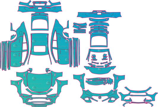Mercedes-Benz AMG GT 53 4-Door X290 Facelift (From 2022) Coupe Pre-Cut PPF Pattern Templates – pre-cut PPF pattern templates, digital download vector files (CDR, AI, PDF, DXF, SVG)