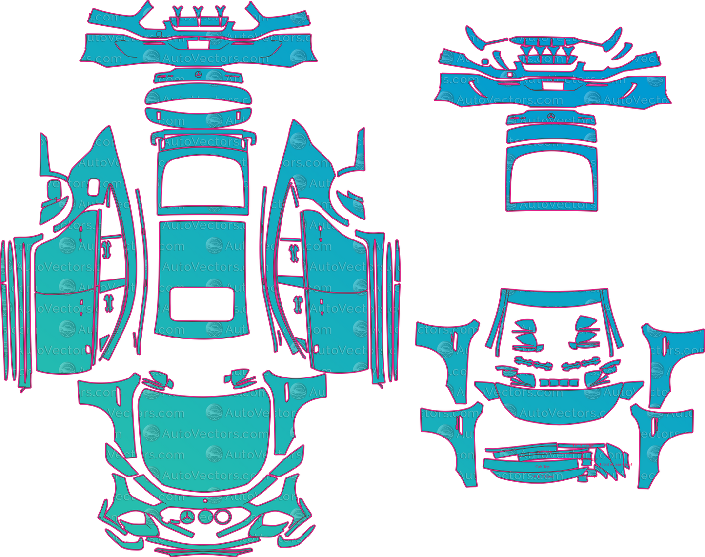 Mercedes-Benz AMG GT 63 S 4-Door LCI (From 2023) Coupe Pre-Cut PPF Pattern Templates – pre-cut PPF pattern templates, digital download vector files (CDR, AI, PDF, DXF, SVG)