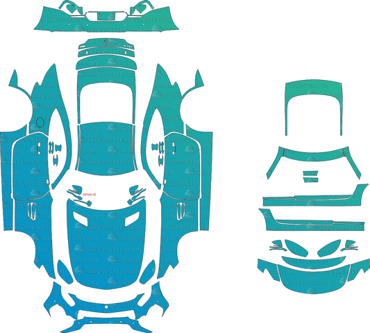 Mercedes - Benz AMG GT S Edition 1 C190 (From 2016) Coupe Pre - cut Pattern Templates pre - cut PPF template digital file download