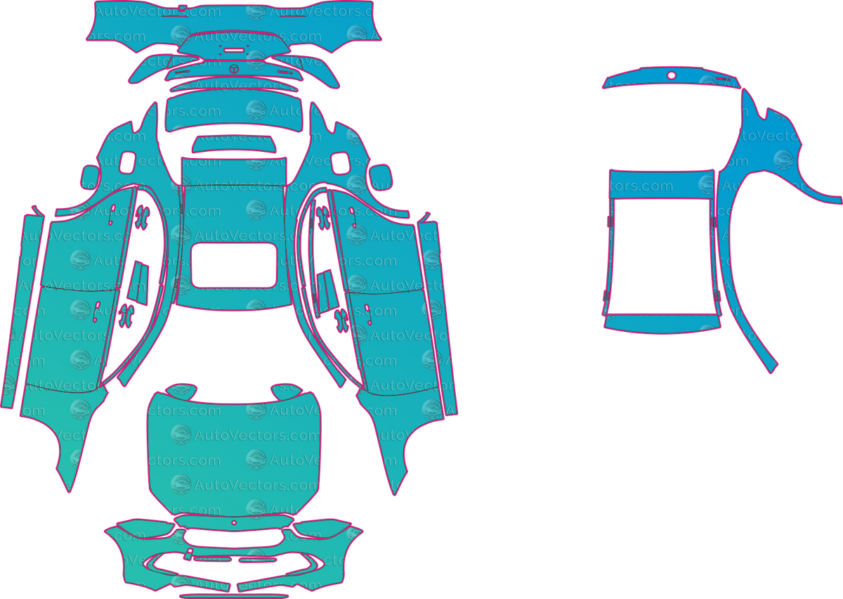 Mercedes-Benz C-Class Base (From 2023) Sedan pre-cut PPF pattern layout