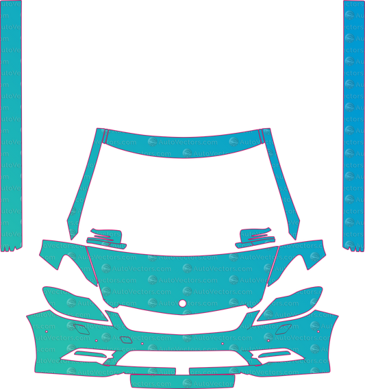 Mercedes-Benz CL Class 550 Sport (From 2011) Coupe pre-cut PPF pattern layout