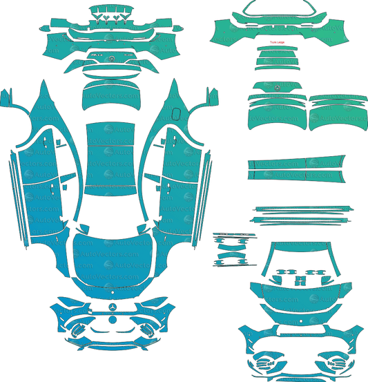 Mercedes - Benz CLA 45, S AMG C118 (From 2024) Coupe Pre - cut Pattern Templates pre - cut PPF template digital file download